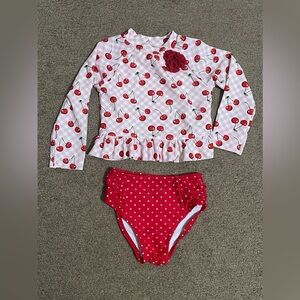 2 piece Little Me rashguard bathing suit set 24 months